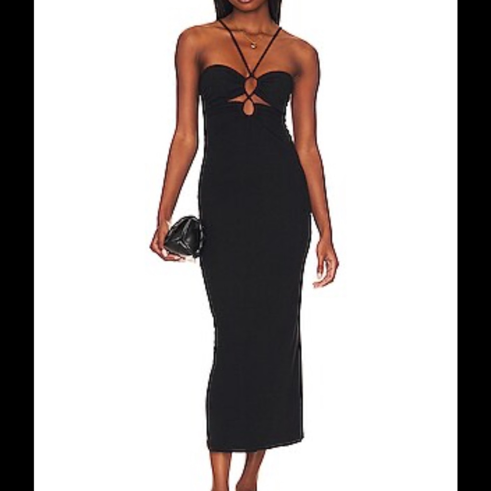 L*Space Ellery Black Cutout Midi Dress